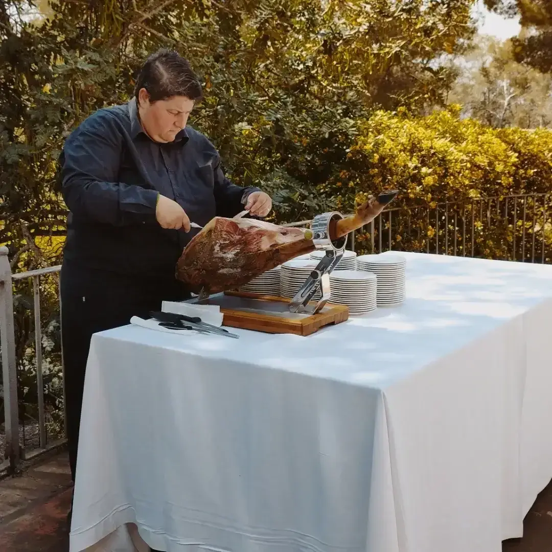 Presentación Gourmet - Proceso de cortador de jamón profesional